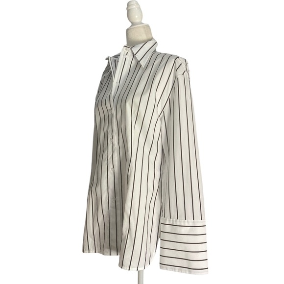 Day Birger et Mikkelsen Julia Modern Stripe Blouse Top Bright White  Brown - Picture 12 of 16
